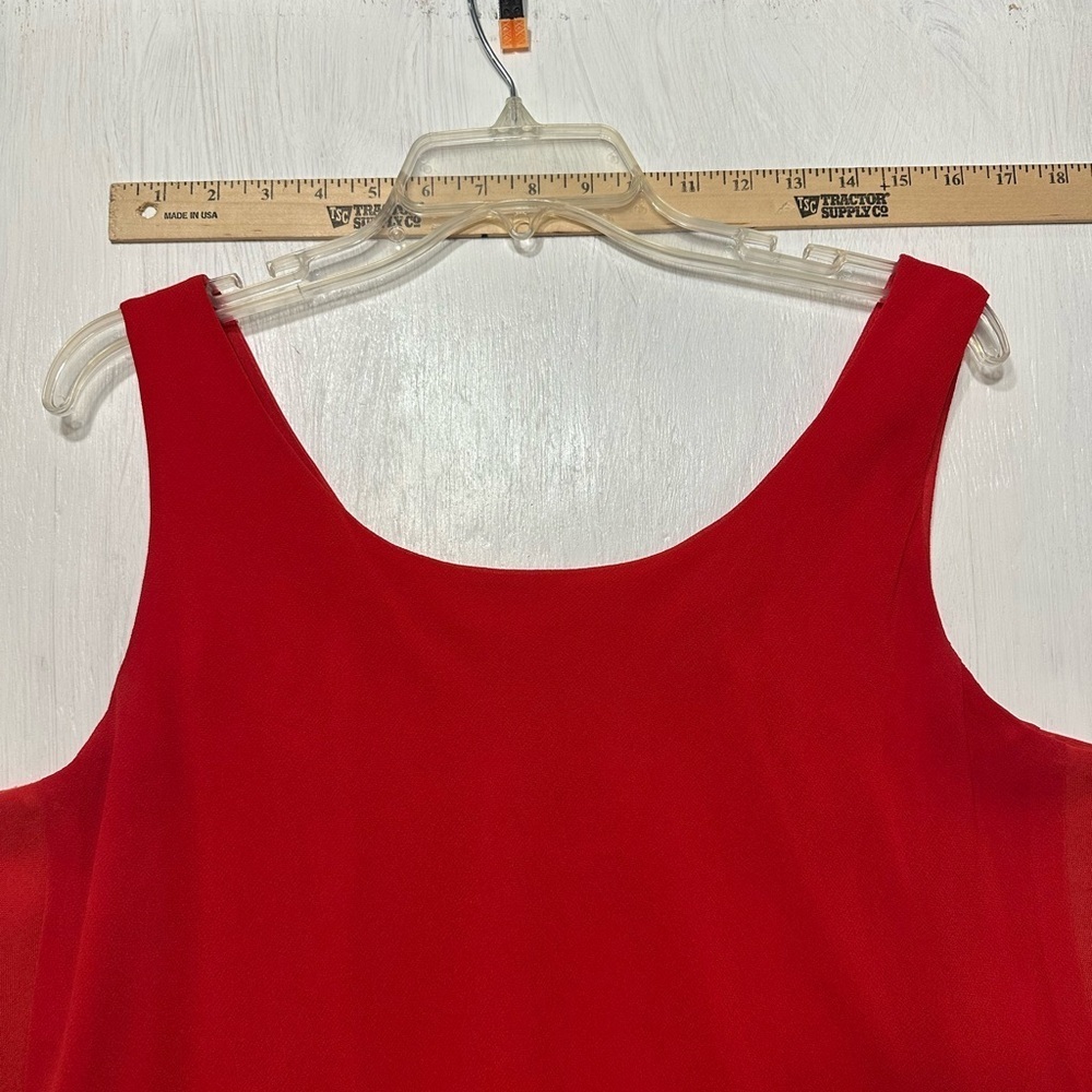 Vtg 80s Cattiva Saks Fifth Avenue Red Tiered Ruffle Dress Jacket Set Sz 12 USA - Picture 2 of 12
